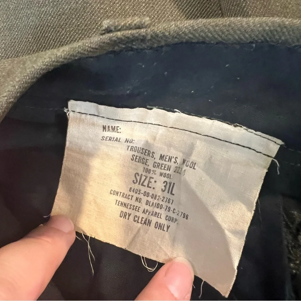 Men's Wool Army Green Pants
